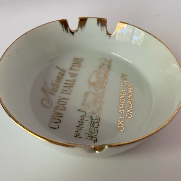 Ashtray National Cowboy Hall of Fame Oklahoma 22 Karat Gold Parksmith Corp VTG - Picture 4 of 8